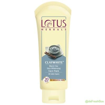 Lotus Claywhite Black Clay Skin Whitening Face Pack, 100gm