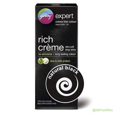 Godrej Rich Cream Hair Colour - Natural Black, 62gm+50 ml