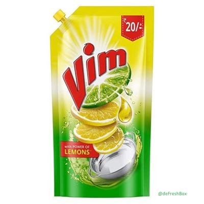 Vim Dish Wash Liquid Gel Lemon, (Pouch)