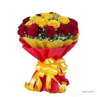 Romantic Mix Roses bouquet - 20 roses