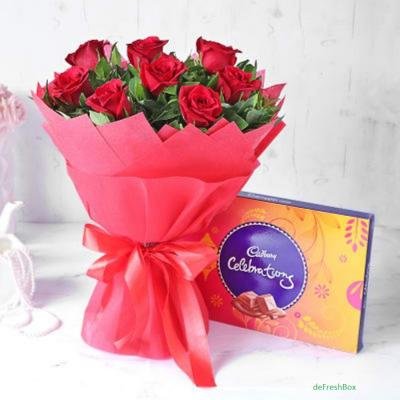 Rose Bouquet & Chocolate Combo