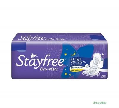 Stayfree Dry Max All Night, 28 pads